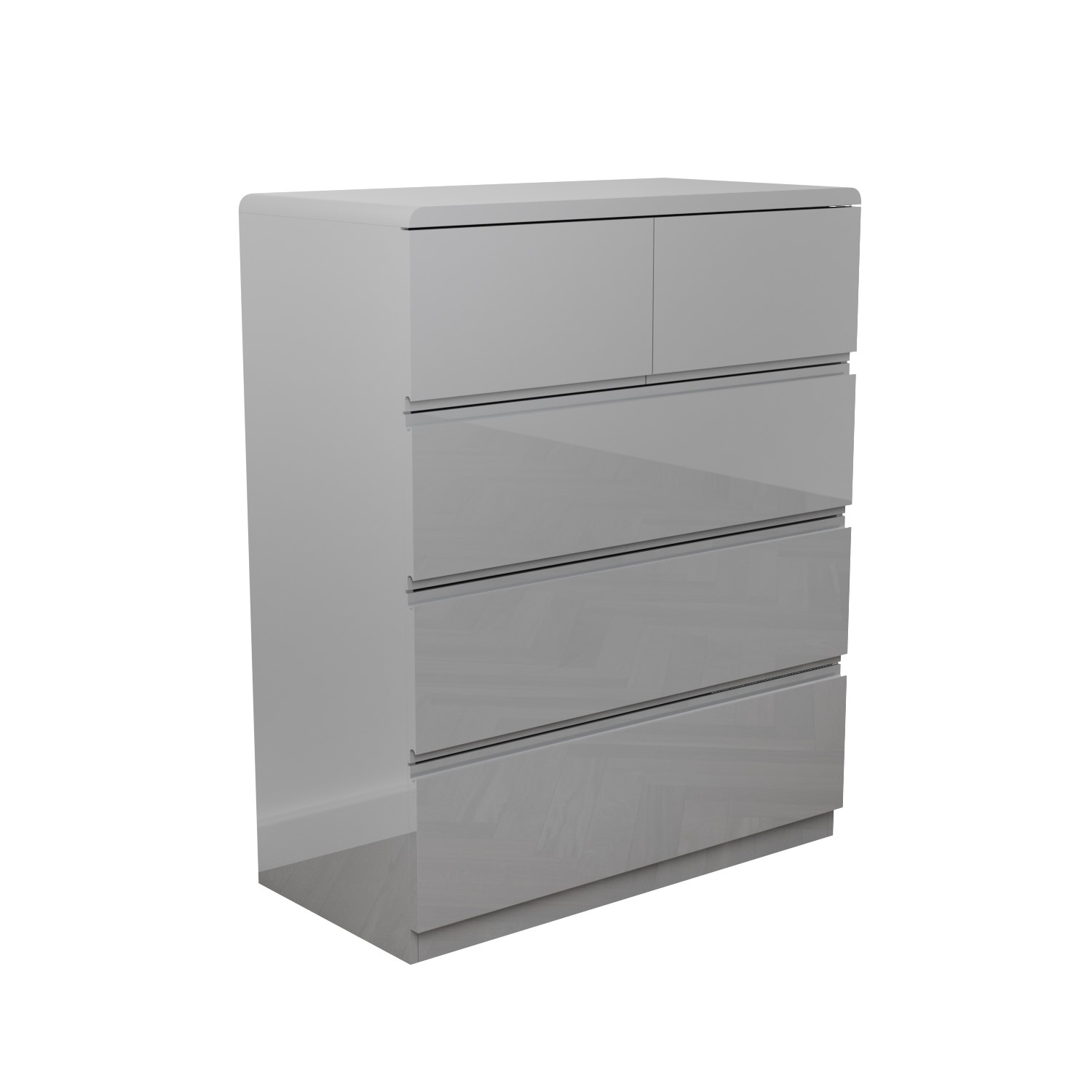 Read more about Small 5 drawer chest of drawers in grey gloss lyra
